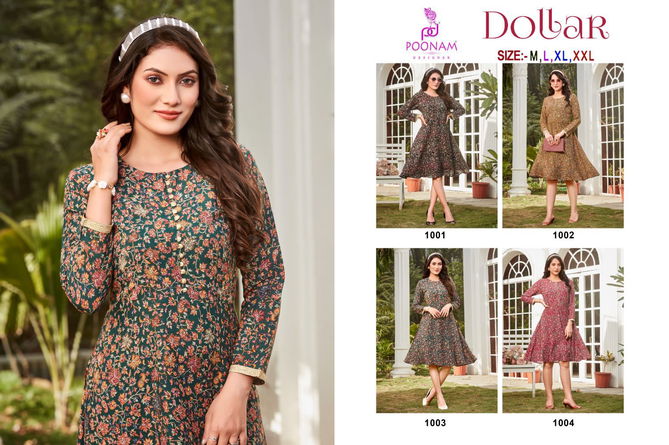 Dollar By Poonam Printed Party Wear Kurtis Catalog